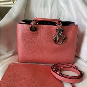Dior Coral Leather Tote Bag